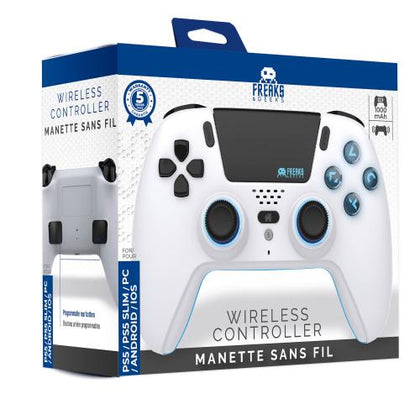 Manette Bluetooth pour PS5 LED - Blanche Neuf 